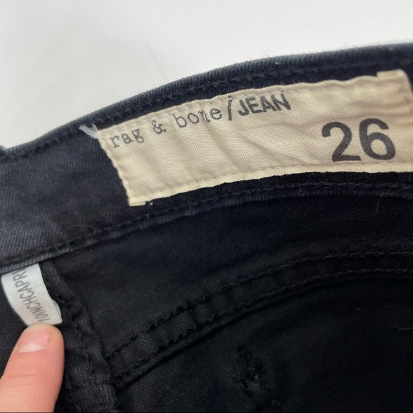 RAG & BONE• black distressed skinny jean - Picture 4 of 6